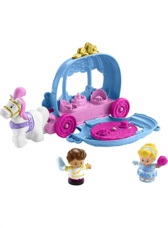 Disney Princess Cinderella’s Dancing Carriage Little People Toddler Playset with Horse & Figures