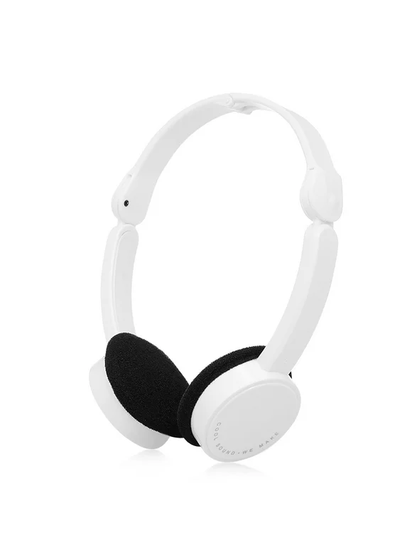 Docooler 3.5mm Wired Over-ear Headphones Foldable Sports Headset Portable Earphones for MP4 MP3 Smartphones Laptop White