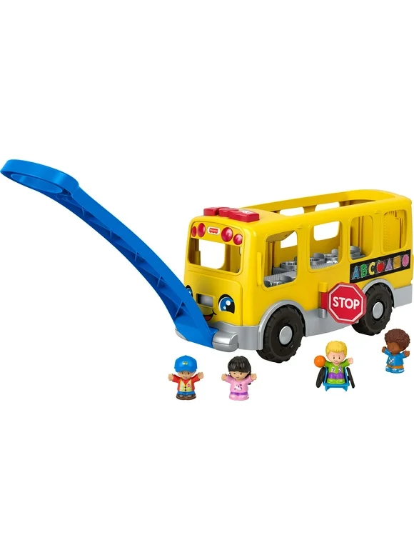 Fisher-Price Little People Big Yellow School Bus Toddler Musical Learning Toy with 4 Figures