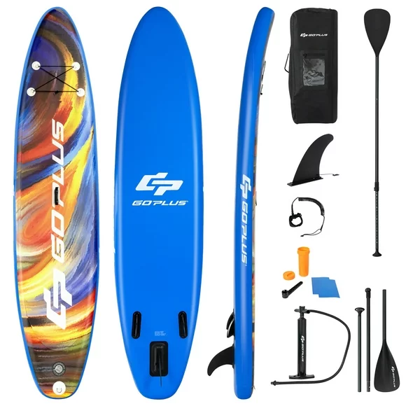Goplus 10.5' Inflatable Stand Up Paddle Board SUP Surfboard with Aluminum Paddle