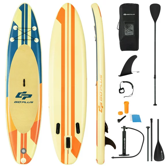 Goplus 10.5ft Inflatable Stand Up Paddle Board Surfboard with Bag Aluminum Paddle Pump