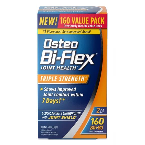 Osteo Bi-Flex Triple Strength Joint Health Supplements, Glucosamine Chondroitin Tablets, 160 Count