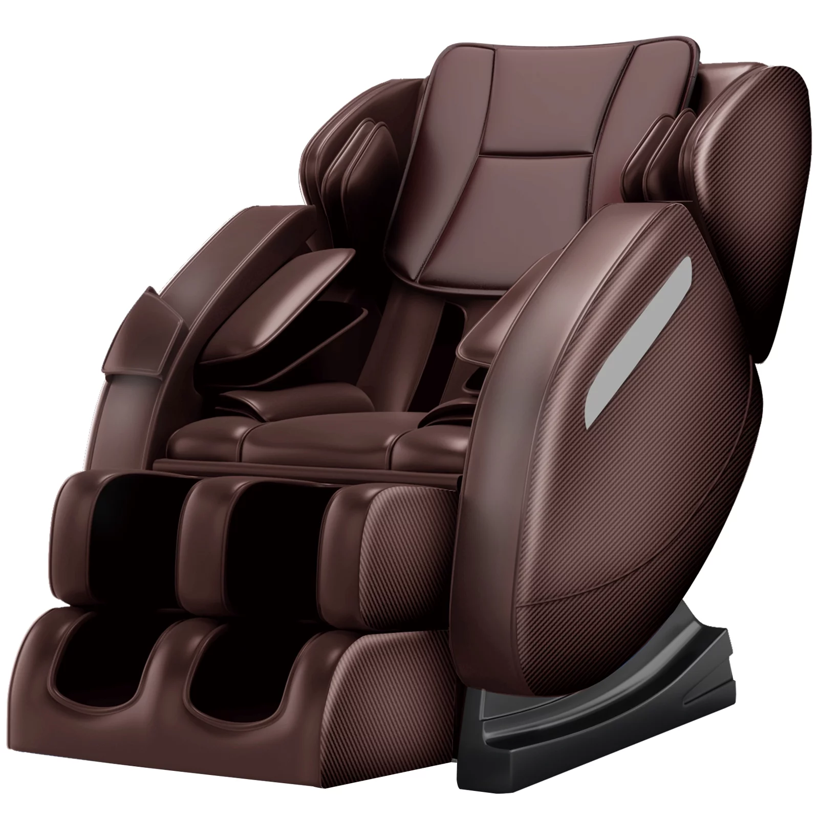 Real Relax Massage Chair, Full Body Recliner with Zero Gravity Chair, Air Pressure, Bluetooth, Heat and Foot Roller Included, Brown