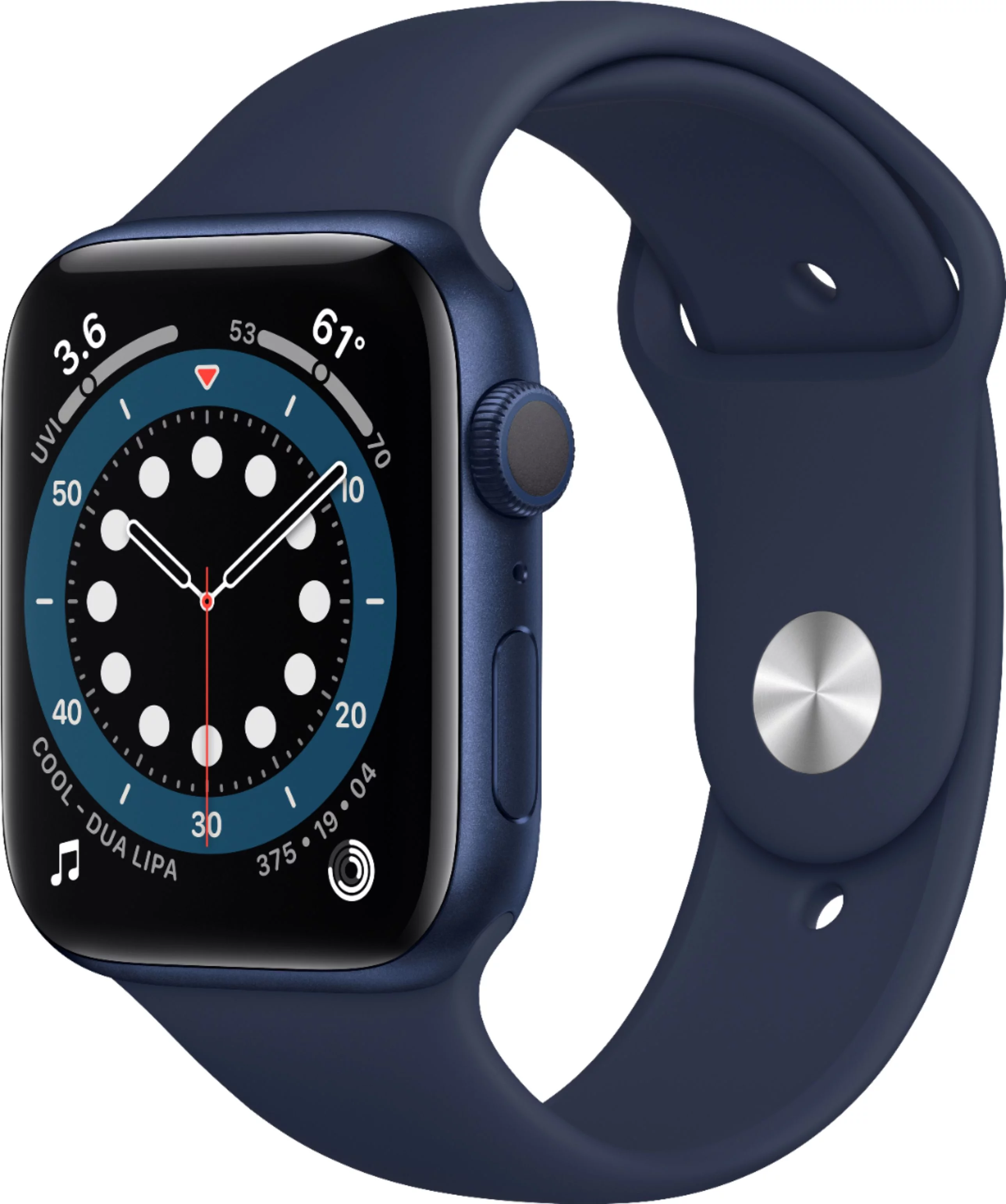 Restored Apple Watch Series 6 GPS - 44mm -  Blue Aluminum - Deep Navy Sport Band M00J3LL/A (Refurbished)